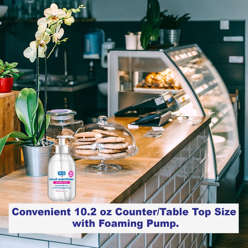 X3 Clean Foaming Hand Sanitizer, Alcohol Free, Fragrance Free, Moisturizing,