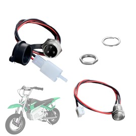 GLDYTIMES Razor Charger Port - Dirt Rocket MX350 Dirt Quad Charging Jack 1Z 3 Pin 2 Wire Connector Plug Jack Electric Hoverboard Socket Charger with Power Button Wire Cord with Washer