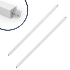 Earthtec Adjustable Towel Bar Replacement Rod Spring End Sturdy Plastic Wall Mount 24 Inchs White (2Pack)