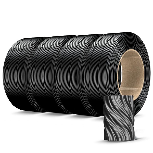 SUNLU 500g Silk PLA Filament Refill 1.75mm, Silk Black PLA