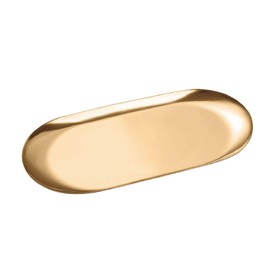 ColorfylCoco Stainless Steel Cash Tray, Coin Tray, Accounting Plate, Hot Towel Rester, Money Tray, Oval (18cm Wide), Gold, Gold