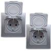 DELPHI Socket IP44 with Protection Lid Flush-Mounted Wet Room Rubber