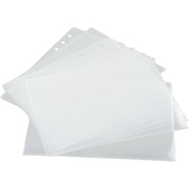 Fundas transparentes para carpetas A5, paquete de 10 insertos para álbumes de fotos, protectores de hojas, páginas de bolsillo de plástico para carpetas de anillos A5 estándar, colección de tarjetas