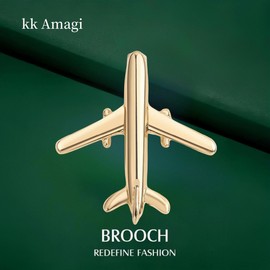 Broche de avión pequeño para hombres y mujeres, broche de solapa, mochila, camisa, accesorios, insignia de collar, 1.25*1.22in, Metal, No es una piedra preciosa