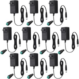 Copkim 10 Pcs 12V Power Supply 12V DC 24W LED Light Adapter Switching Led Power Supply AC120V to DC12V Transformer with 5.5/2.1 mm Female Barrel Connector for Strip Light(2A)