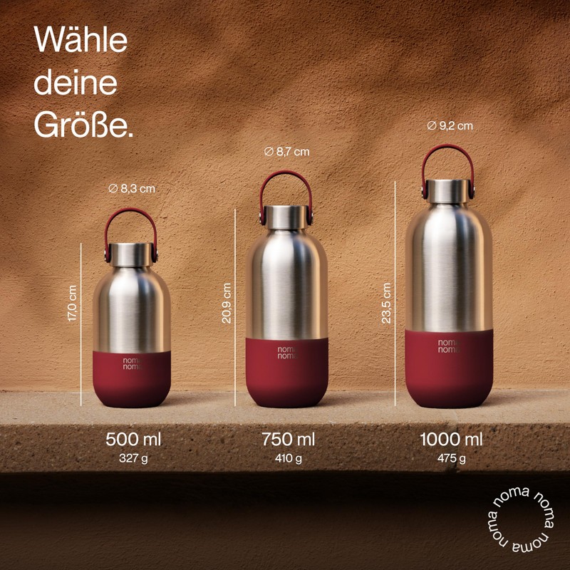 noma noma Stainless Steel Drinking Bottle, Suitable for Carbonated Drinks,