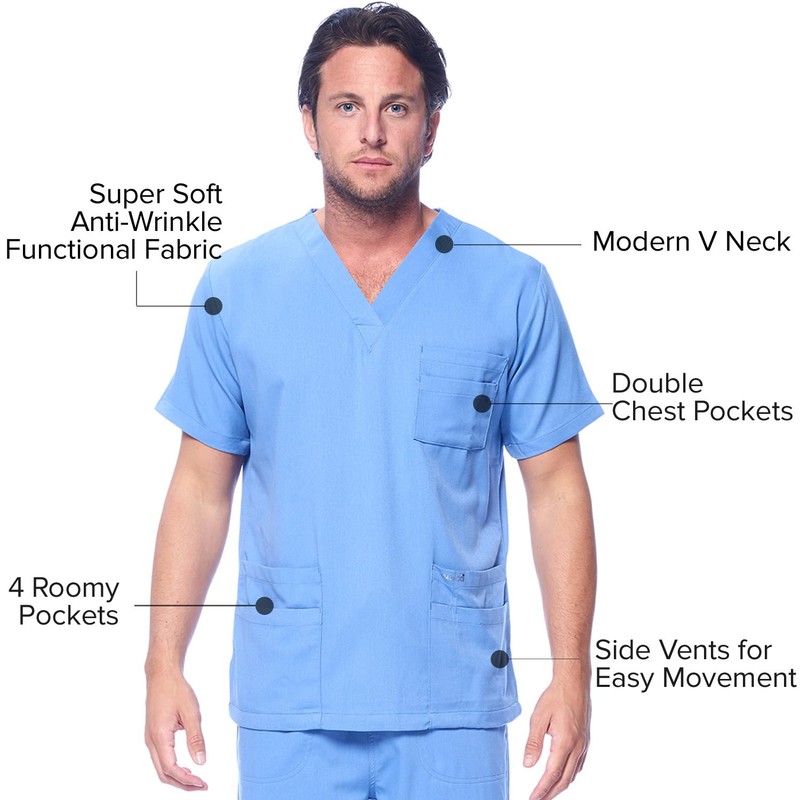 Dagacci Medical Uniform Conjunto de uniforme médico unisex con cuello