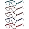 EYEURL Half Frame Reading Glasses for Women-5 Pack Blue Light
