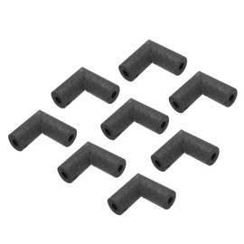 sourcing map 8pcs Elbow Pipe Insulation Foam Tube Split Pipe Lagging 13mm(0.5 Inch) ID 37mm OD 9cm Freeze Protection for Copper Pipe, Black