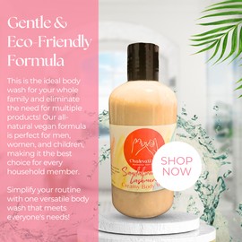 Chakra Wash Handmade Unisex Body Wash - Creamy Vegan & Cruelty-Free,For Men, Women, Children & Pets, No Animal Ingredients, Non GMO - Created for the entire Household (Sandalwood & Cashmere) -10oz