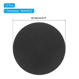 PATIKIL 5.5" Diameter Adhesive Non-Slip Backed Felt, 2 Pcs 5mm Thickness Round Lamp Base Anti-Slip Mat Anti-Scratch Pad for Lamp Bases, Black