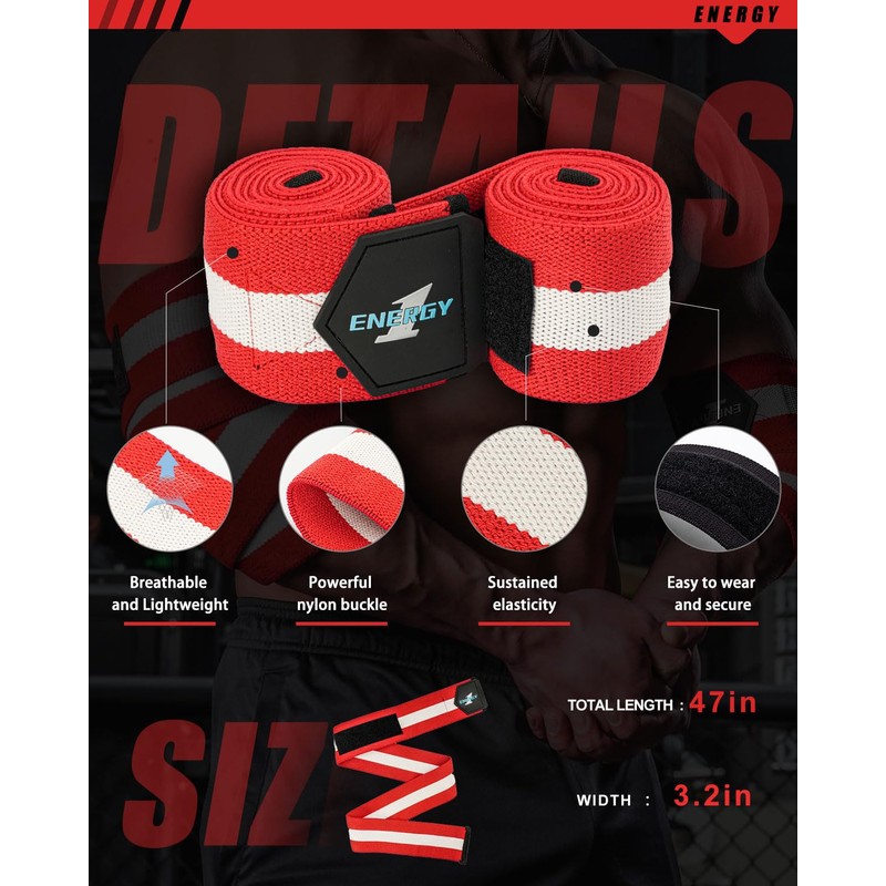kcross Elbow Wraps for Weightlifting, 47" Strengthening support Elbow Sleeve