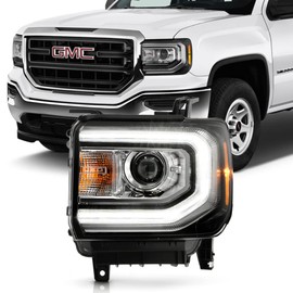 ACANII - For [HID/Xenon Model] 2016 2017 2018 GMC Sierra 1500 LED DRL Projector Headlight Headlamp Replacement - Driver