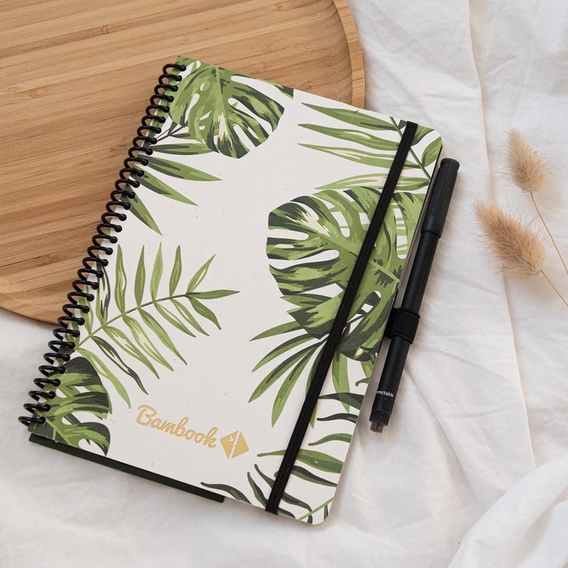 BAMBOOK Tropical Notebook - A5 - Blank, Reusable Notebook, Notepad,