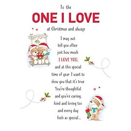 Piccadilly Greetings Cute Christmas Card One I Love - 9 x 6 inches