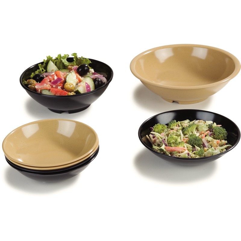 Carlisle 800B03 Melamine Salad Bowl, 27 oz, Black