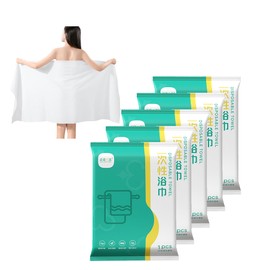 E I F E R 5-Pack Disposable Bath Towels, Shower Towel Individually Wrapped, 100% Plant Fiber, Extra-Thick, Hotel-Quality, Perfect for Travel and Daily Use (50 * 100cm)