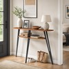 Half Moon Table for Entryway, Narrow Console Table with Shelf
