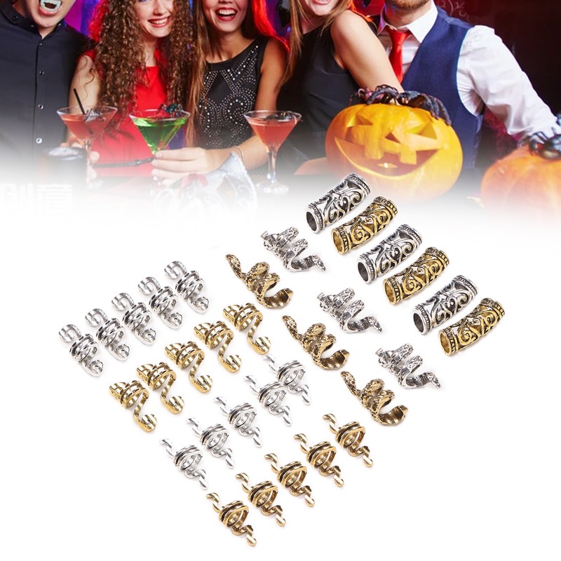 Viking Beard Hair Beads DIY Decorative Hair Braiding Beads for