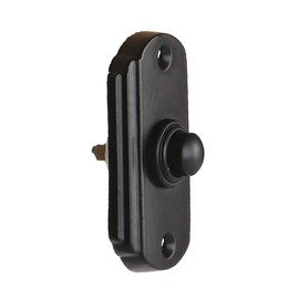 STALLION HARDWARE Wired Iron Doorbell Chime Push Button Vintage in Black Powder Coat Finish Vintage Decorative Push Doorbell with Easy Installation