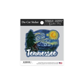 Die Cut Sticker Tennessee, Bigfoot, Starry Night, Contour Vinyl Sticker 1 to 3 inches (Waterproof Decal for Cars, Water Bottles, Laptops, Coolers), Small