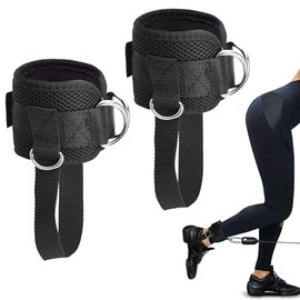 Grilletes para Tobillo Gym, Grilletes para Tobillo Gym Mujer, Ajustable con el Talón. Correas de Tobillo Gym Mujer, Doble Anilla en d Reforzada para P