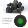 Volcanic Lava Energy Stone Pendant Green Core Promote Circulation Adjustable