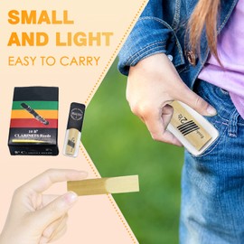 20Pack Bb Clarinet Reeds, Strength 2.5, Traditional Style with Portable Case - Premium Quality Reeds for Bass Clarinet Players