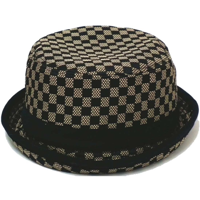 Happy Hat, Plaid Pork Pie Hat, 23.6 inches (60 cm),