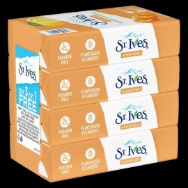 St. Ives Natural Exfoliating Scrub Bar Soap Pack Of 4 25 Ounce Moisturizing Cleansing