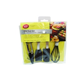 Tablecraft Mini Tools Set, Silicone with Stainless Steel Handles ,