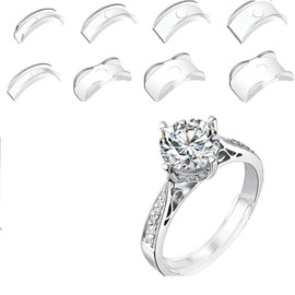 8 PCS Ring Size Adjuster,Ring Adjuster Fit Any Rings, ring smaller adjuster invisible Ring Size Adjuster, ring spacer Adjuster ring reducer for Men and Women