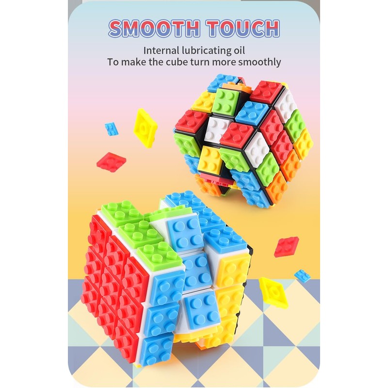 Findbetter Building Blocks Cube Building Blocks Removable Surface Color Blocks