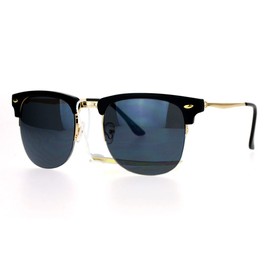 JuicyOrange Vintage Classic Designer Sunglasses Half Rim Square Fashion Matte Black Gold