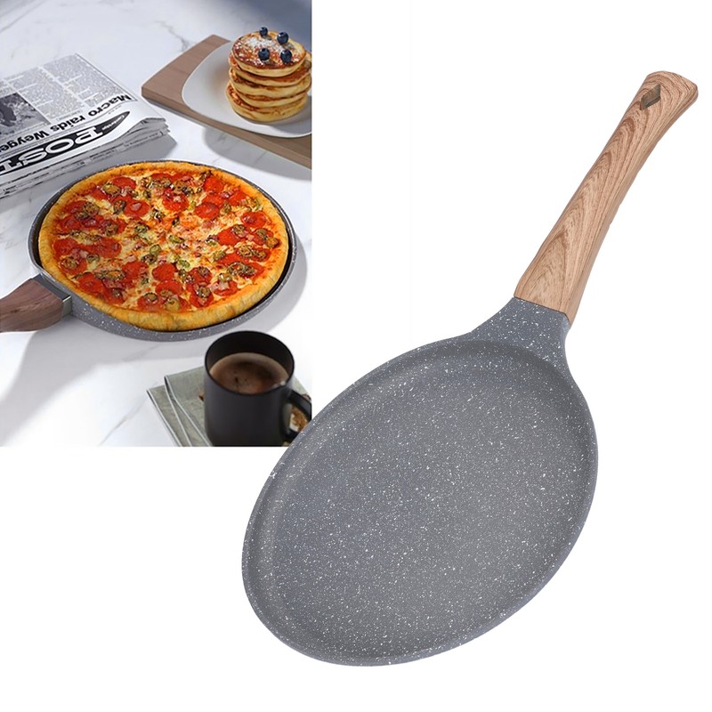 Flat Bottomed Pancake Pan Grey Aluminum Alloy Cooking Pan Non