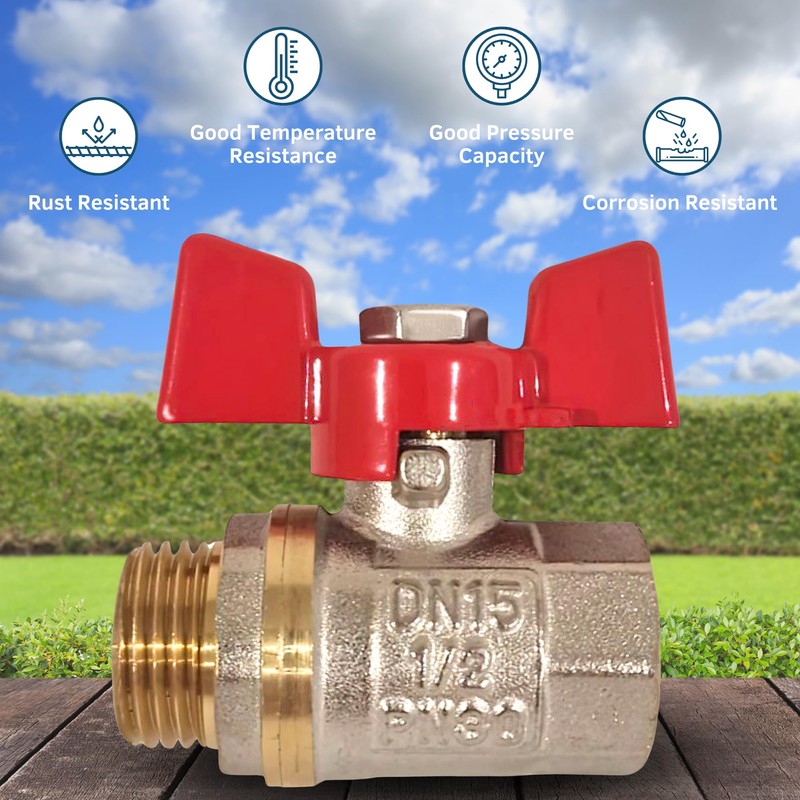 PipeSan Ball Valve 1/2 Inch Double Thread (Female/Male Thread) with