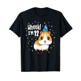 Guinea Pig Birthday Party Wheek Kid 12 Year Old 12th Outfit T-Shirt