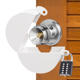Door Knob Lockout DevicePadlock, Handle Lock Cover for Dementia/Child Safety, Faucet & Spigot LockWhite