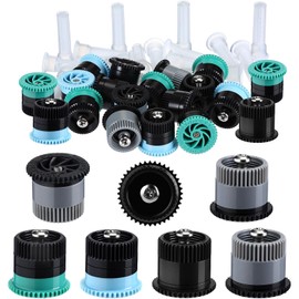 Honoson 16 Pcs Variable Arc Nozzle Radius High Efficiency Replacement Pop up Sprinkler Heads Compatible with Rainbird, Hunter, Orbit Pop-up Sprinklers(Green, Blue, Black,4/6/15/17 Van)