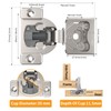 Chibery 4 Pack 3/4" 4D Concealed Hinges for Face Frame