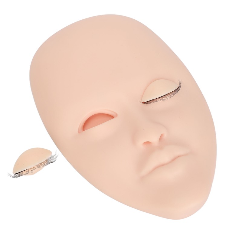 Eyelash Extension Mannequin Head with 6 Pair Replacement Eyelids Soft