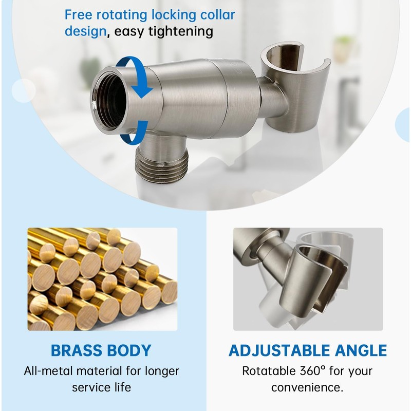 G-Promise Handheld Shower Head High Pressure 6 Spray Settings, Detachable