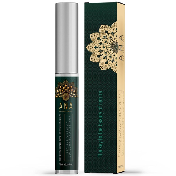 Anti-Ageing Hyaluronic Eye Gel - To Fill Small Wrinkles - Instant Effect - A Biological Eye Gel with Hyaluronic - 7.5 ml - ANA Naturkosmetik Made in Germany