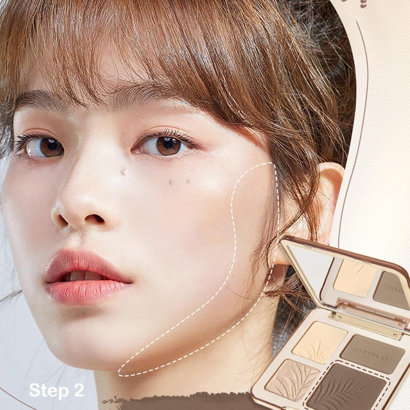 Paleta Contorno De Maquillaje 4 En 1, Resaltador, Cara Iluminador