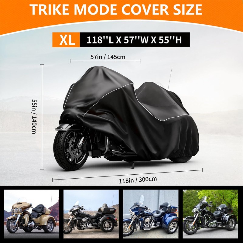 Trike Cover Waterproof Outdoor 3 Wheel Motorcycle Cover