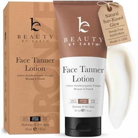 Bronceador facial - Fabricado en Estados Unidos con ingredientes naturales y orgánicos, loción autobronceadora facial gradual para un bronceado falso 