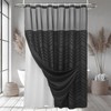 Boho Black Shower Curtain with Snap in Liner Replacement Fabric