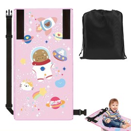 ARROMI Baby Airplane Bed, Airplane Seat Extender Kids, Toddler Airplane Seat Bed for Toddler Baby, Airplane Travel Essentials for Kids Rest Legs, Portable Toddler Bed and Lie down on Plane (Pink)