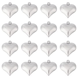 SUNNYCLUE 1 Box 100Pcs Valentines Day Puff Heart Charm 316 Stainless Steel Love Charms Silver Hearts Charms for Jewelry Making Charms DIY Necklace Earrings Crafts Women Adult Supply