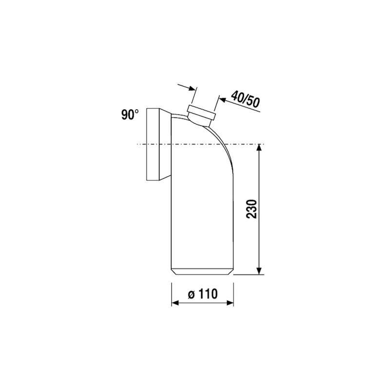Sanit DN100 Toilet Connection Elbow 90° White Connector Top DN50